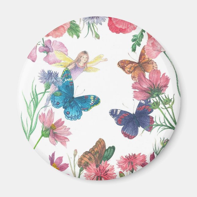 Íman Enchimento de Fadas de Flores (Frente)