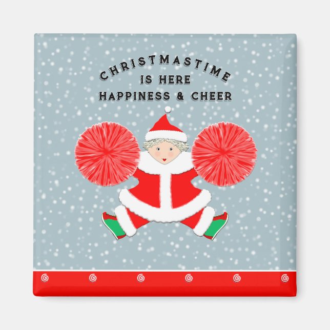 Íman Enchimento de Meia de Natal de Cheerleader (Frente)