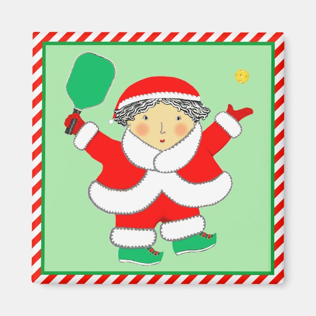 Íman Enchimentos de meia de Natal de Pickleball (Frente)