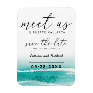 Íman Encontre-nos no Casamento de Destino Teal Save The