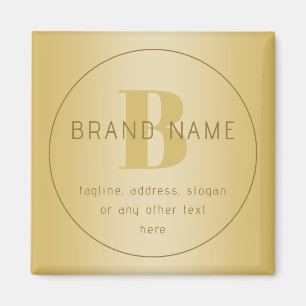 Íman Endereço de Retorno Mínimo Dourado Estilizado Mode