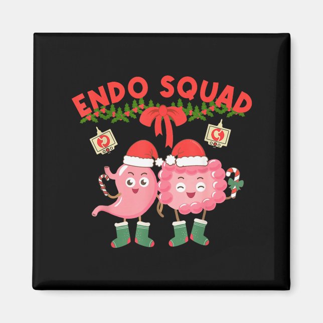 Íman Endo Squad Nurse Stomach Santa Hat Endoscopy Tech  (Frente)