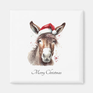 Íman Enfeite de Natal de Burro de Fazenda na Geladeira