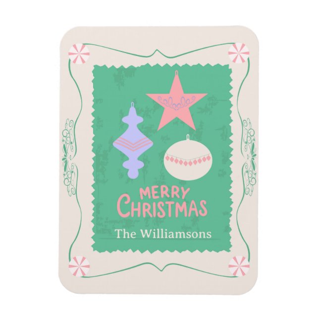 Íman Enfeite de Natal de Doces Personalizáveis Editávei (Vertical)