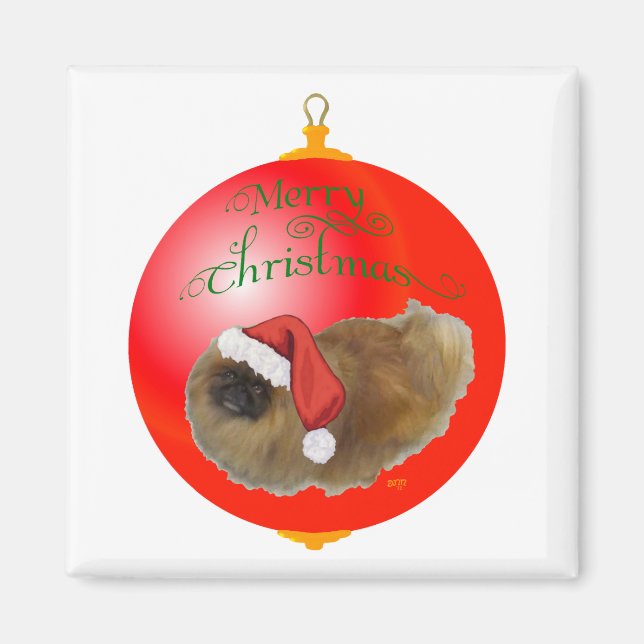 Íman Enfeite de Natal Pequinês (Frente)