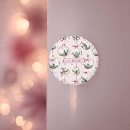 Íman Enfeite de Natal Rosa Moderno Presente Personaliza