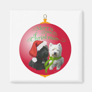 Íman Enfeite de Natal Westie Scottie