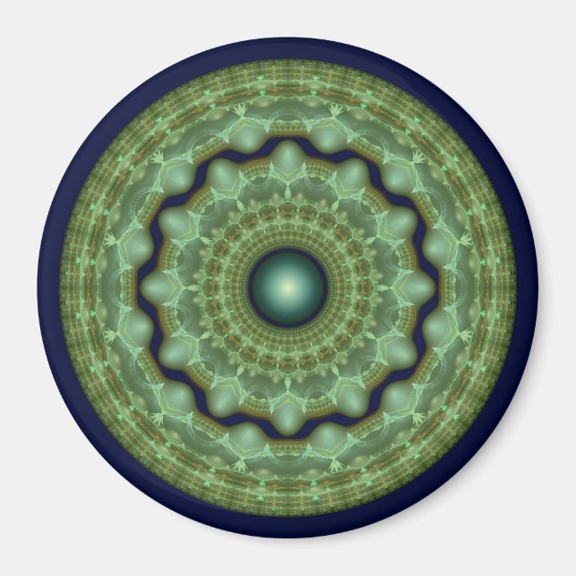 Íman Enfeite redondo fractal de fada brilhante (Frente)