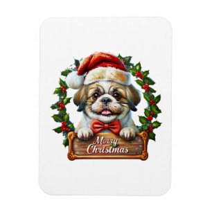 Íman Enfeites de natal de Cachorro Bonito - Feliz Natal