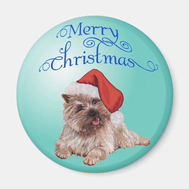 Íman Enfeites de natal de Cairn Terrier (Frente)