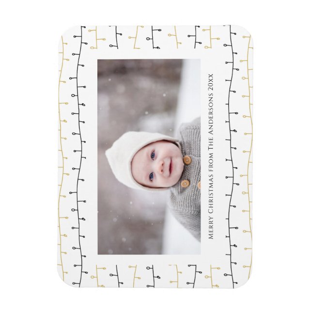 Íman Enfeites de natal Dourados e divertidos, branco si (Vertical)