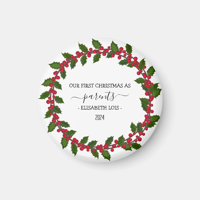 Íman Enfeites de natal personalizado para presentes de  (Frente)
