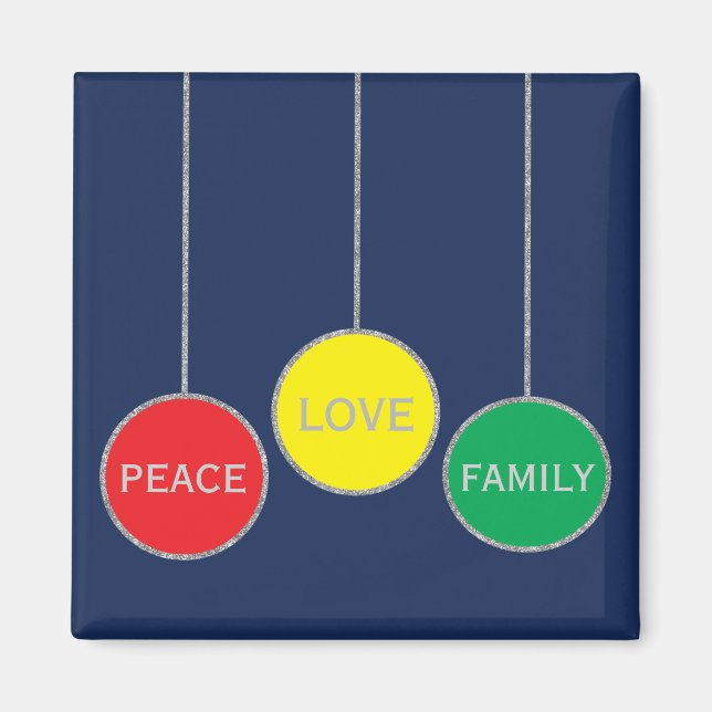 Íman Enfeites de natal Quadrados do Magnet de Natal (Frente)