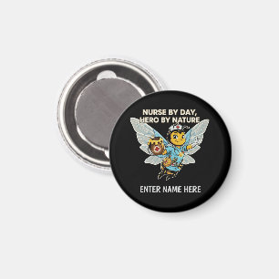 Íman Enfermeira Abelha Heroína Cartoon Retro Médico Saú