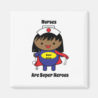 Íman Enfermeira Black Kawaii Super Hero Personalize