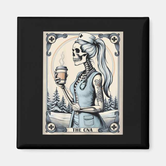 Íman Enfermeira certificada Istant Tarot Card Skeleton  (Frente)