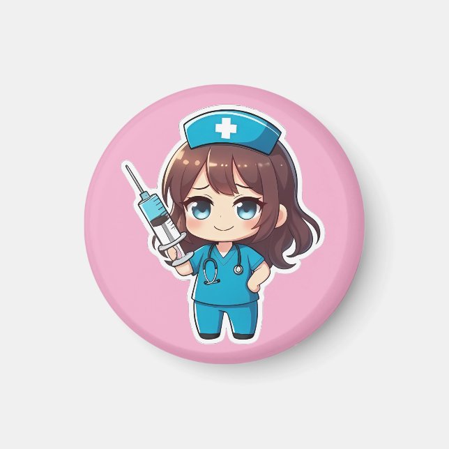 Íman Enfermeira Chibi Original 2.0 - Cuidados de Precis (Frente)