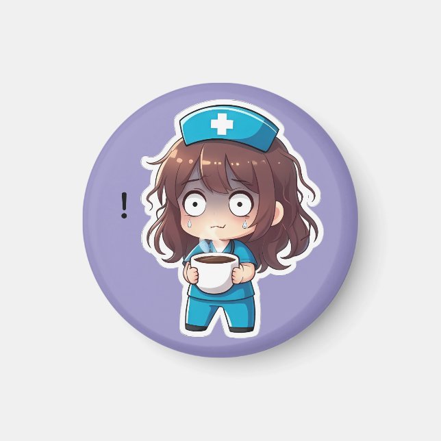 Íman Enfermeira Chibi Original 2.0 - Esgotamento Total (Frente)