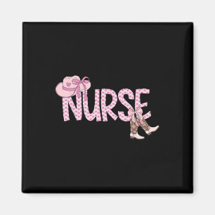Íman Enfermeira de Cowgirl Ocidental rosa, cor-de-rosa