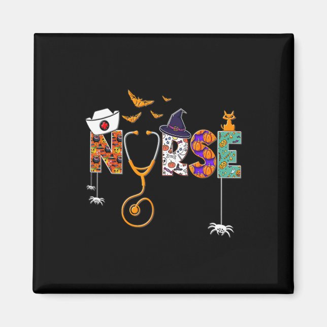 Íman Enfermeira de Halloween Enfermando um Bom Padrão d (Frente)