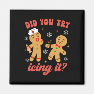 Íman Enfermeira de Natal divertida, Gingerpão Homem Voc