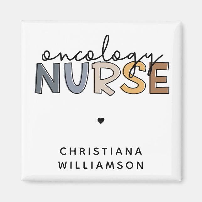 Íman Enfermeira de Oncologia Personalizada - Presentes  (Frente)