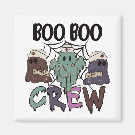 Íman Enfermeira Enfermeira Halloween Boo Boo Crew Ghost