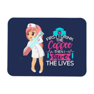 Íman Enfermeira engraçada que diz com a agulha