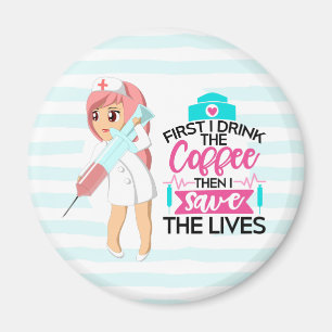 Íman Enfermeira engraçada que diz com a agulha