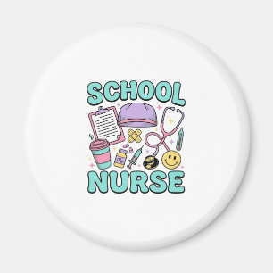 Íman Enfermeira Escolar Camisa Vintage Colagem Médica D