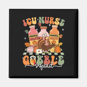 Íman Enfermeira Icu de Ação de Graças Gobble Scrub Top