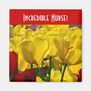 Íman Enfermeira Incrível! ímã presentes Flor de Tulipa 