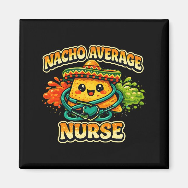 Íman Enfermeira Nacho Média Engraçado Cinco De Mayo Rn  (Frente)