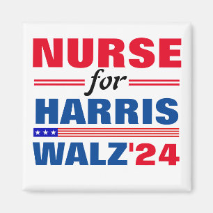 Íman Enfermeira para Harris Walz Red Blue