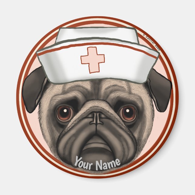 Íman Enfermeira Pug  (Frente)