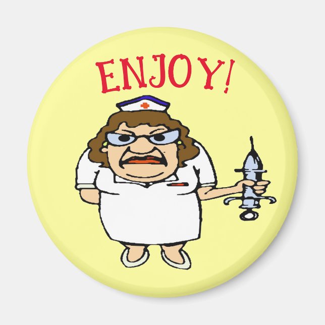 Íman Enfermeira velha se inclina (Frente)