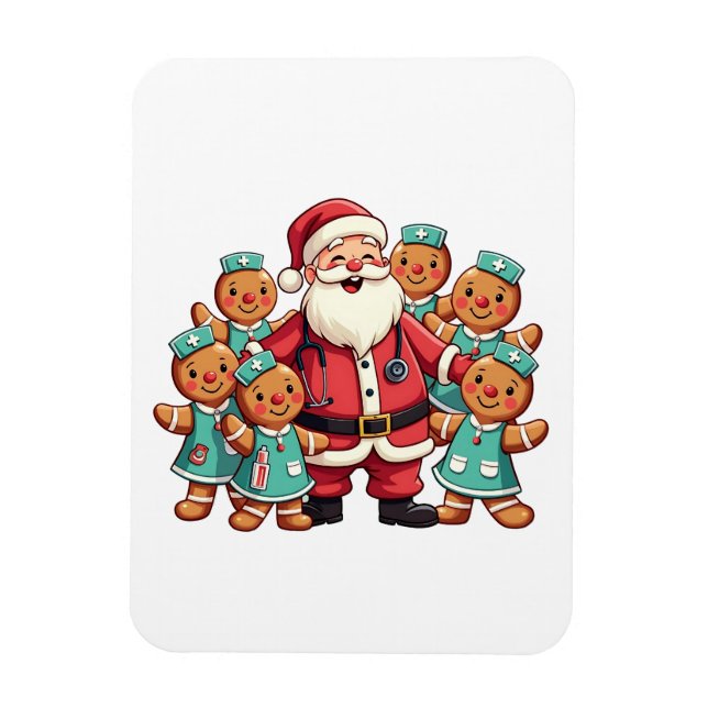 Íman Enfermeiras de pão Natal Santa Claus (Vertical)