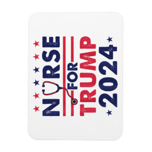Íman Enfermeiras Retro Para Trump 2024 Bandeira Estrela