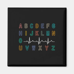 Íman Enfermeiro Pqrst Test Abc's Ekg Strip Alphabet Fun