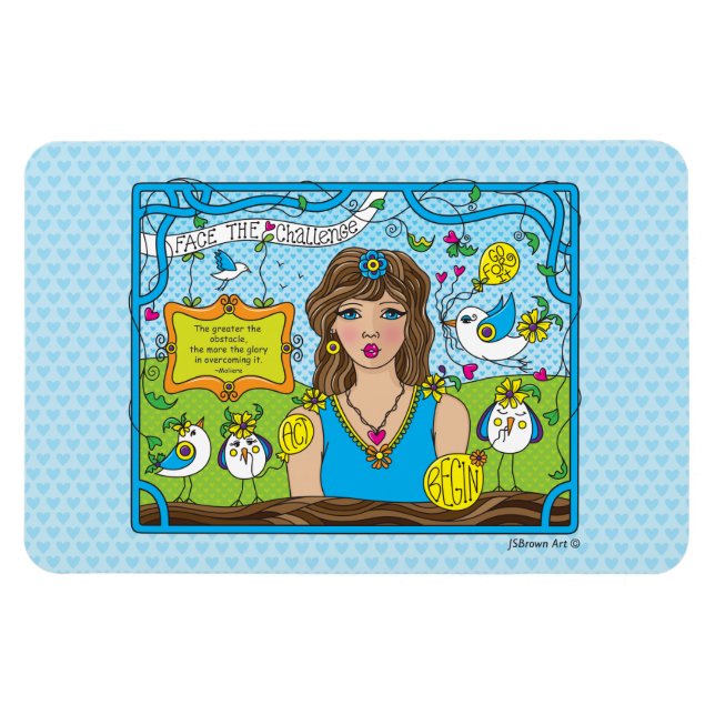 Íman Enfrentar o desafio_ímã flexível 6"x4" (Horizontal)