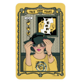 Íman Enfrente seus Medos_C_4x6 Ímã de Geladeira