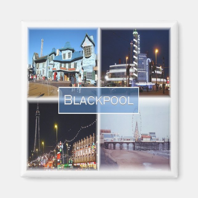 Íman ENG032 BLACKPOOL, Lancashire, Inglaterra, Fridge (Frente)
