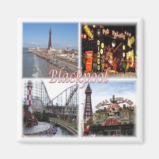 Íman ENG100 BLACKPOOL, Inglaterra, Europa, geladeira (Frente)