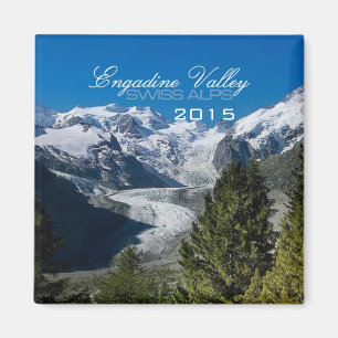 Íman Engadine Valley Swiss Alps Magnet Change Year