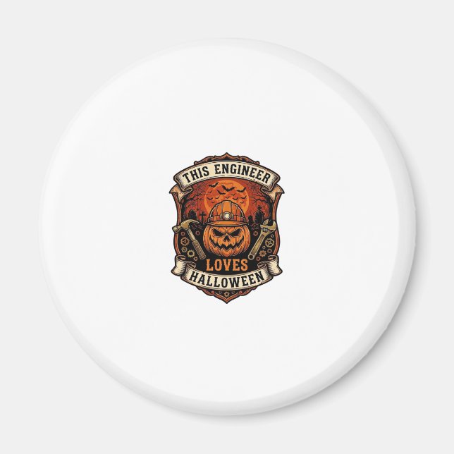 Íman Engenheiro Ama Abóbora de Halloween Capacete Marte (Frente)