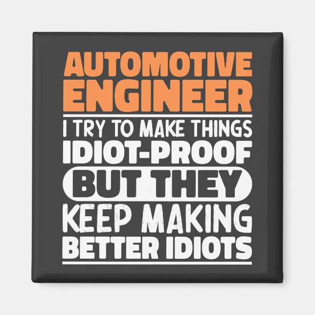 Íman Engenheiro Automóvel Eu Tento Engraçado (Frente)