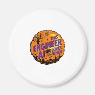 Íman Engenheiro de Halloween Ama Design de Vetor Vintag