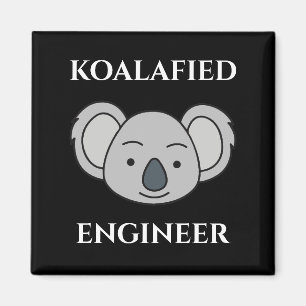 Íman Engenheiro Koalafied Cute Koala Funny Job Pun