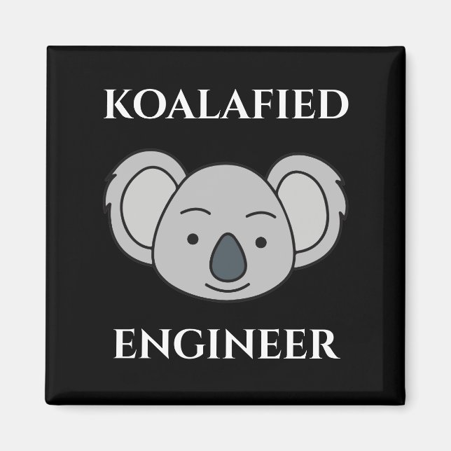Íman Engenheiro Koalafied Cute Koala Funny Job Pun (Frente)