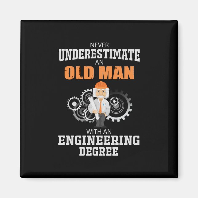 Íman Engenheiro Velho Com Diploma De Engenharia (Frente)